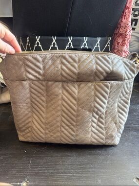 Under One Sky Quilted Chevron Crossbody Bag - Taupe